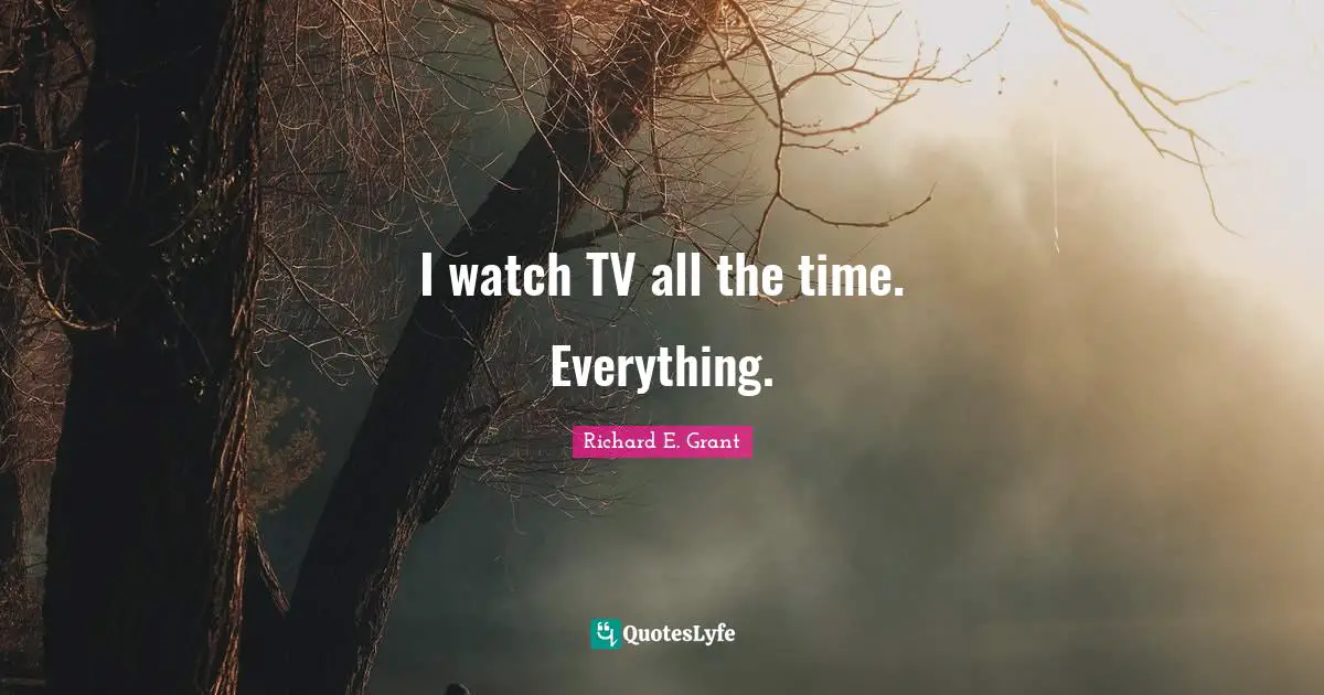 I watch TV all the time. Everything.