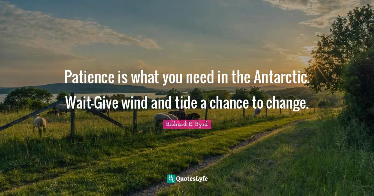 Patience is what you need in the Antarctic. Wait-Give wind and tide a chance to change.