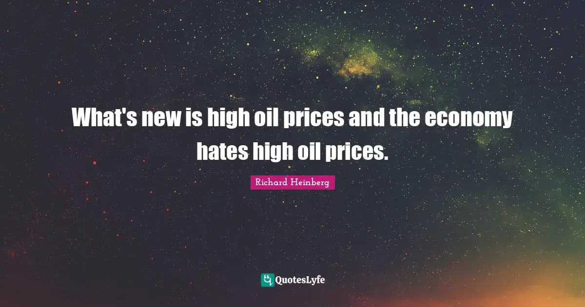 What's new is high oil prices and the economy hates high oil prices.