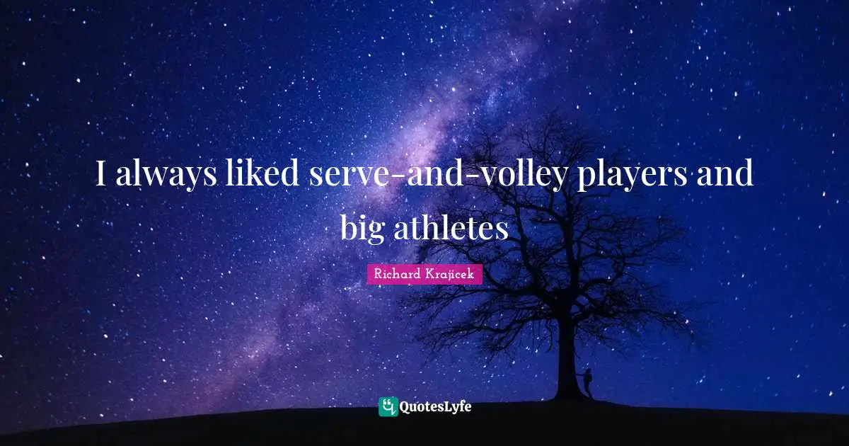 I always liked serve-and-volley players and big athletes