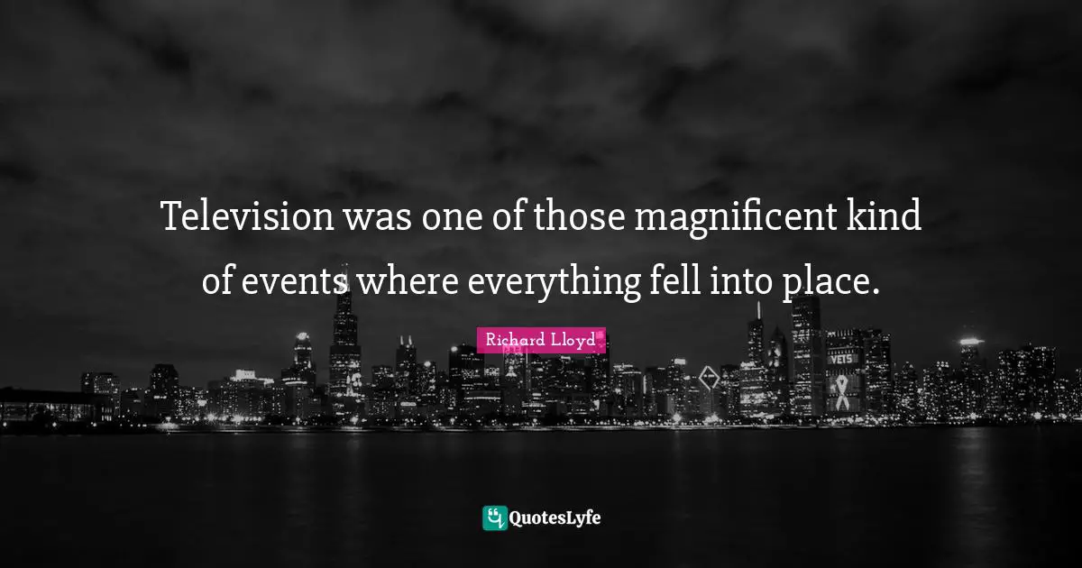 Television was one of those magnificent kind of events where everything fell into place.