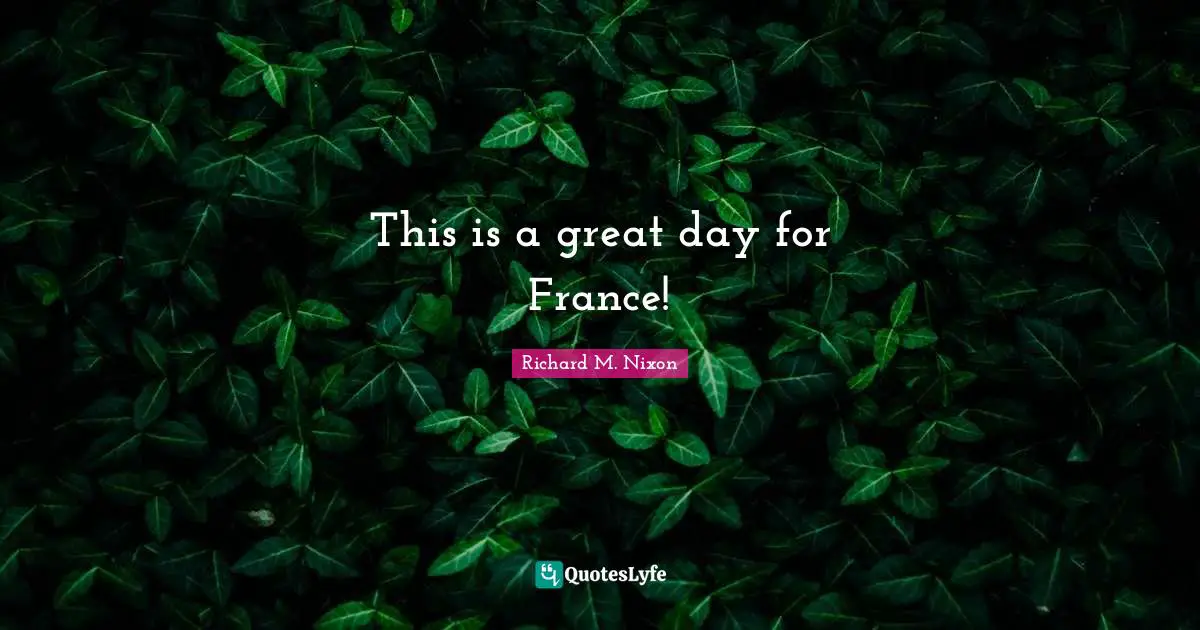 This is a great day for France!