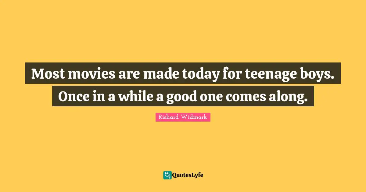 Most movies are made today for teenage boys. Once in a while a good one comes along.