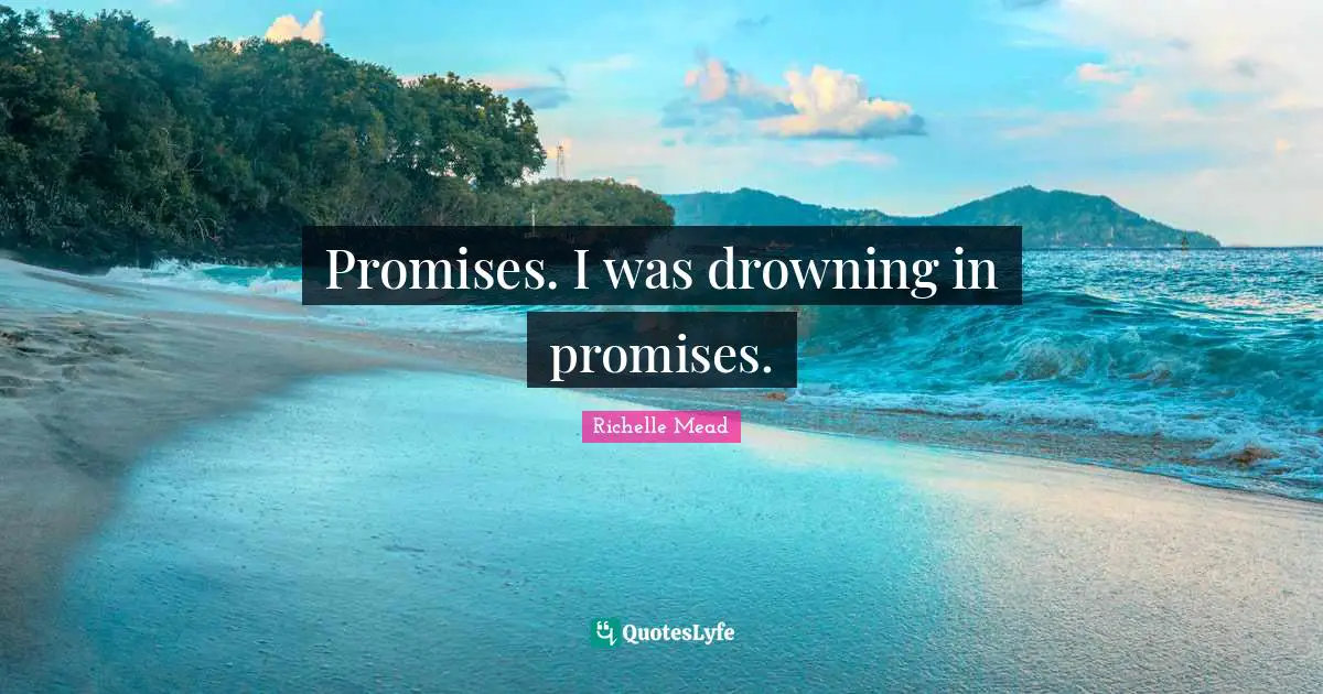 Promises. I was drowning in promises.