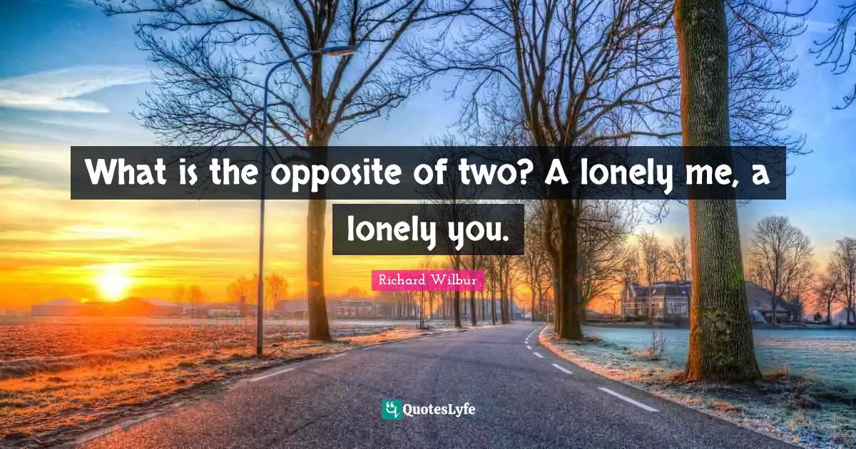 I Miss You Quotes: "What is the opposite of two? A lonely me, a lonely you."
