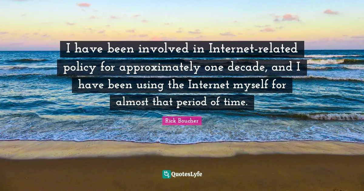 I have been involved in Internet-related policy for approximately one decade, and I have been using the Internet myself for almost that period of time.