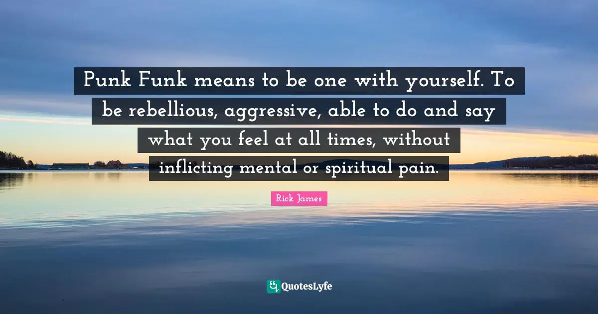 Punk Funk means to be one with yourself. To be rebellious, aggressive, able to do and say what you feel at all times, without inflicting mental or spiritual pain.
